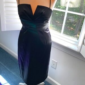 Elegant White House Black Market Satin Black Dress- Size 6